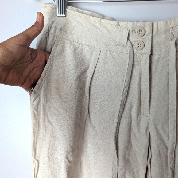 Seduction Tan Women's Linen/Rayon Pants Straight Leg Carrier Office Size Large - Picture 7 of 13